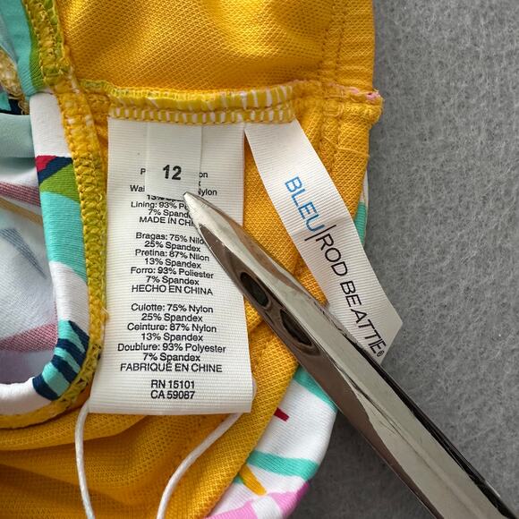 Bleu Rod Beattie Beachy Keen Tropical Bikini Swim Bottom Womens Sz 12 - Picture 4 of 8